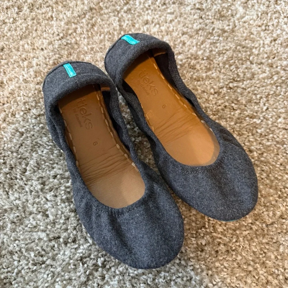 Tieks Graystone Vegan wool ballet flats 6 foldable comfort casual office casual
